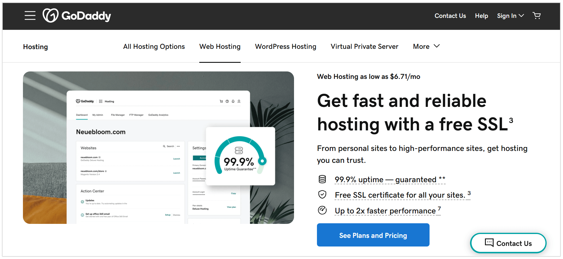 Godaddy hébergement web